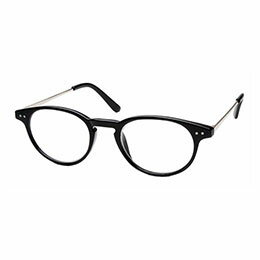 ☆エニックス 老眼鏡に見えないクラシックなメガネ RESA リーディンググラス ボストンタイプ 【倍率1.5倍】 ブラック×シルバー ser-701-15BK