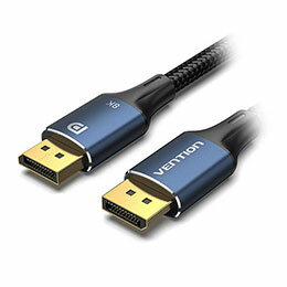 ☆VENTION DP Male to Male HDケーブル コットン編み 8K対応 アルミニウム合金 3m ブルー HC-2878