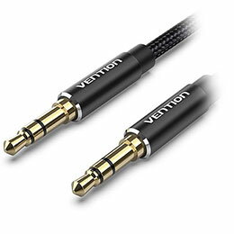 ☆VENTION 3.5mm Male to Male オーディオケーブル コットン編み アルミニウム合金 5m ブラック BA-4506