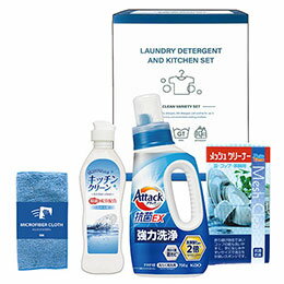 ☆花王 アタック&バラエティセット 本体750g、キッチンクリーン250ml、クリーナー、ファイバークロス X-..