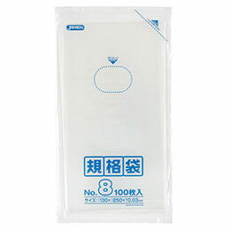 ☆【10セット】 ジャパックス LD 規格袋 08号 0.030mm厚 100枚 透明 K-08X10