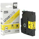 ☆【5セット】 MAX ラミネートテープ 8m巻 幅6mm 黒字・黄 LM-L506BY LX90120X5