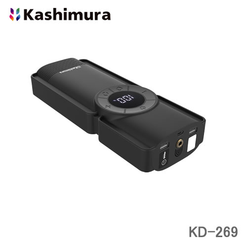 カシムラ KD-269 電動コンプレッサー付きジャンプスターター 8000mAh
