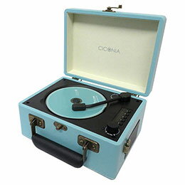 ☆センター商事 CICONIA レトロ型CDプレーヤー Bluetooth受信/送信 内蔵バッテリー ライトブルー CCD-0010LB