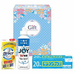 ☆【5セット】 除菌ジョイファミリーセット JJ-75 P&G除菌ジョイコンパクト(170ml)・サランラップ(15cm×20m)・泡クリアスポンジ×各1 22556708X5