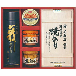 ☆大森屋 海苔・瓶詰バラエティギフト 【焼のり半裁木箱・舞すがたのり茶漬/・紅ずわいがにほぐし身・たらこほぐし・焼鮭ほぐし】 FUJI-050156838