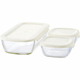 ☆HARIO ハリオ 耐熱ガラス製保存容器Sサイズ3点セット 【容量900mlの保存容器×1・容量250mlの保存容器×2】 7097-014