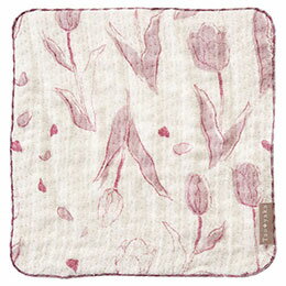 ☆【5枚セット】 Taoyaka 4重ガーゼ織ハンカチ 使うほどにやわらかい・肌にやさしい・口まわりやベビーケアに チューリップ 日本製 22557109X5