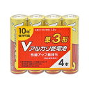 ☆【4本パック×10セット】 オーム電機 Vアルカリ乾電池 単3形 08-4124 LR6VS4PX10(2)