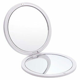 ☆【10枚セット】 ダブルコンパクトミラー 通常の鏡/2倍率の拡大鏡 約φ75×9mm 22553312X10