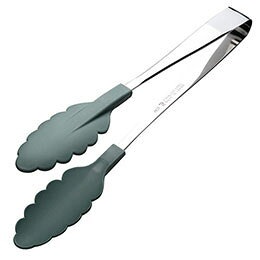 ☆【5本セット】 田辺金具 抗菌耐熱カラートング(中) 250mm スモーキーグリーン TK-5557X5
