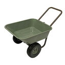 ☆谷村実業 ガーデン2輪車 ノーパンクタイヤ 頑丈なスチール製 耐荷重80kg 容量40L 重量9kg グリーン TAN-3023-GN