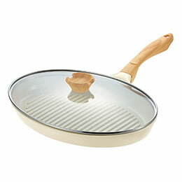 ☆よこやま ヴェライトIHセラミックコーティング オーバルパン(ガラス蓋付) 耐久性抜群 内面・外面セラミックコーティング VLIH-1000S