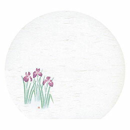 ☆ヤマコー 用美 業務用 尺3半月雲竜和紙懐石まっと 四季 菖蒲 (50枚入) yamaco65060