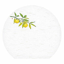 ☆ヤマコー 用美 業務用 尺3半月雲竜和紙懐石まっと 枯淡 柚子 (100枚入) yamaco65071