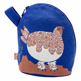 ☆楠橋紋織 morita MiW マチ付きポーチ 春に呼ぶツガイライチョウ 詩画作家・森田MiWコラボブランド A-6..