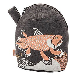 ☆楠橋紋織 morita MiW マチ付きポーチ 海林を愉しむシーラカンス 詩画作家・森田MiWコラボブランド A-6..