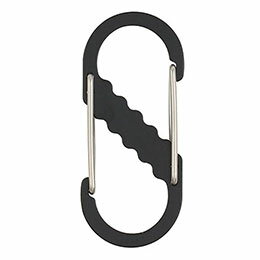 ☆蝶屋物産 SA-3 Wフックカラビナ W構造で分けて使える 便利なS字型カラビナ ブラック ATC46801