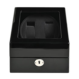 ☆エスプリマ ワインディングマシーン 腕時計2本巻き 木製 自動巻時計専用の電動振動装置 ピアノブラッ..