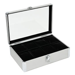 ☆エスプリマ プレミアム タイムボックス 8本用 腕時計を美しく保管 高級感のあるデザイン アルミ SE54030AL