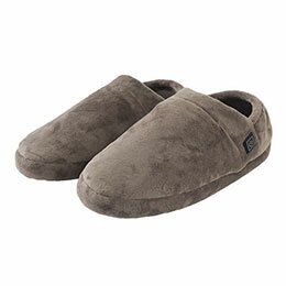 ☆サンコー どこでも床暖スリッパ ヒーター内蔵で足がほかほか暖まるケーブルレス電気スリッパ グレー SRPP25SGY