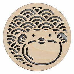 ☆【10枚セット】 ARTEC 木製コースター φ100mm フグ 食卓にゆるっと癒しを フグの木製コースター ATC118756X10