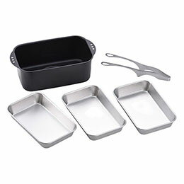 ☆ミニミニ天ぷら角型5点セット 便利なバット3枚付 揚げ物料理がスムーズに作れる MTS-SB3T