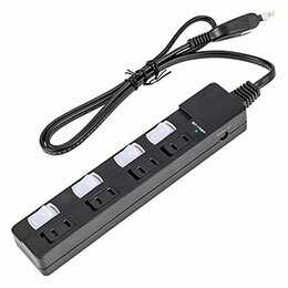 ☆Digio 安全機能搭載スイッチ付きOAタップ 4個口 2m ブラック TAP-047-20BK