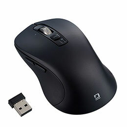 ☆Digio 感動ホイールマウス Bluetooth・USB無線デュアル静音ボタンBlueLEDマウス Lサイズ ブラック MUS-DKF243BK