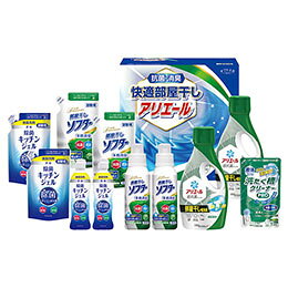 快適部屋干しアリエールギフト生乾き臭・カビ臭にWで効く部屋干し用のアリエールジェルと本格消臭の抗菌部屋干しソフター、食器洗剤除菌キッチンジェルが入ったクリーンギフトです。メーカー品番 : HLG-80F セット内容 : P&Gアリエールジェル部屋干し超消臭(700g)・除菌キッチンジェル(200ml)・除菌キッチンジェル詰替用(160ml)・抗菌部屋干しソフター(300g)・抗菌部屋干しソフター詰替用(300g)×各2、液体洗たく槽クリーナーPRO(200g)×1 箱サイズ : 20.8×29×28cm 重量 : 4.6kg
