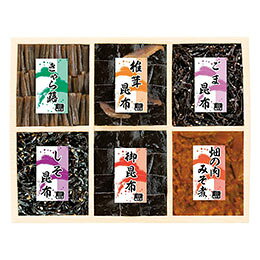☆浪花佃史屋 味三昧 【ごま昆布・しそ昆布 (各60g)・きゃら蕗・椎茸昆布・御昆布・畑の肉みそ煮 (各50g)×各1】 L1094026 nf-12136357 カー用品卸問屋 ニューフロンテア パッケージ画像