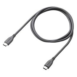 ☆エレコム USB2.0ケーブル USB Type-C TM - USB Type-C/240W/なめらか 1m グレー MPA-CCPESS10GY