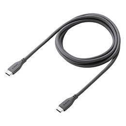 USB2.0ケーブル USB Type-C TM - USB Type-C/240W/なめらか 1.5m グレー■やわらかくなめらかな手触りのシリコン素材を採用したUSB Type-C(TM) - USB Type-Cケーブルです。スマートフォンやタブレット、ノートパソコンなどへの充電とデータ通信が可能です。 ■やわらかくなめらかな手触りのシリコン素材を採用しています。折り癖がつきにくく、高い耐久性を兼ね備えており、束ねても絡みにくく、取り回しやすいです。 ■USB Power Delivery EPR対応により、最大240W(48V/5A)の電力で接続機器への充電が可能です。ハイスペックパソコンをはじめ、高出力を必要とする機器を充電する際も安心です。また、従来のUSB Power Delivery 最大100W(20V/5A)にも対応しています。 ■USB Power Delivery EPR(Extended Power Range)は、接続機器を高速充電することや、大きな電力を必要とする機器の給電に適したUSB規格です。 ■※接続する機器がUSB Power Delivery EPR対応およびUSB Power Delivery対応である必要があります。 ■※ご使用になる充電器などの性能によって、供給される電流値が異なります。 ■eMarkerを搭載し、充電時に接続する機器へ供給する電圧を自動で調整します。適正な電圧で給電できるため、安定した充電が可能です。 ■最大480Mbpsのデータ転送に対応。パソコンなどにスマートフォンやタブレットを接続し、写真や動画、音楽などを転送できます。 ■コネクター部分に製品仕様が一目で分かる印字付きです。 ■サビなどに強く信号劣化を抑える金メッキピンを採用しています。 ■EUの「RoHS指令(電気・電子機器に対する特定有害物質の使用制限)」に適合(10物質)した、環境にやさしい製品です。 ■※USB Type-C and USB-C are trademarks of USB Implementers Forum. ■自社環境認定基準を1つ以上満たし、『THINK ECOLOGY』マークを表示した製品です。 ■環境保全に取り組み、製品の包装容器におけるプラスチック重量を、社内基準製品より20%以上削減した製品です。 ■環境保全に取り組み、製品の包装容器が紙・ダンボール・ポリ袋のみで構成されている製品です。■コネクター形状 : USB Type-C(TM)プラグ - USB Type-Cプラグ ■対応機種 : USB Type-Cポート搭載のスマートフォン、パソコン、AC充電器、モバイルバッテリーなど ■規格 : Hi-Speed USB(USB2.0) ■対応転送速度 : 最大480Mbps ※理論値 ■USB Power Delivery対応 : ○ ■対応電圧/電流 : 最大48V/5A(240W) ■DisplayPort Alternate Mode対応 : × ■プラグメッキ仕様 : 金メッキピン ■ツイストペアケーブル(通信線) : ○ ■ケーブル長 : 約1.5m ※コネクター含まず ■ケーブル太さ : 約4.3mm ■カラー : グレー ■パッケージ形態 : 紙箱 ■保証期間 : 1年間 ■環境配慮事項 : EU RoHS指令適合、THINK ECOLOGYマーク