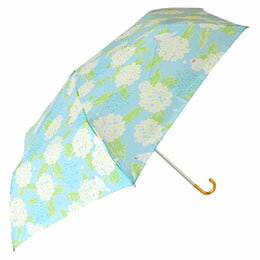 ☆三国 55cm 耐風ミニ傘 コデマリと文鳥 くすみブルー MKNオリジナルテキスタイル 風に強い設計の軽量耐風ミニ傘 S2114674