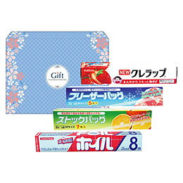 ☆バラエティキッチンセット 【クレラップ・アルミホイル・ストックバッグM7枚・フリーザーバッグM5枚】 B2040089