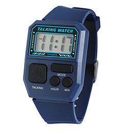 ☆Time Piece タイムピース トーキングウォッチ ボタンを押すだけで時刻を音声でお知らせ ネイビー TPW101T-NV