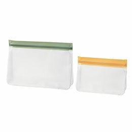 ☆【2枚組×10セット】 リル 繰り返し使えるジッパーバッグ 洗って繰り返し使える(大・小の2サイズ) SP-36391X10