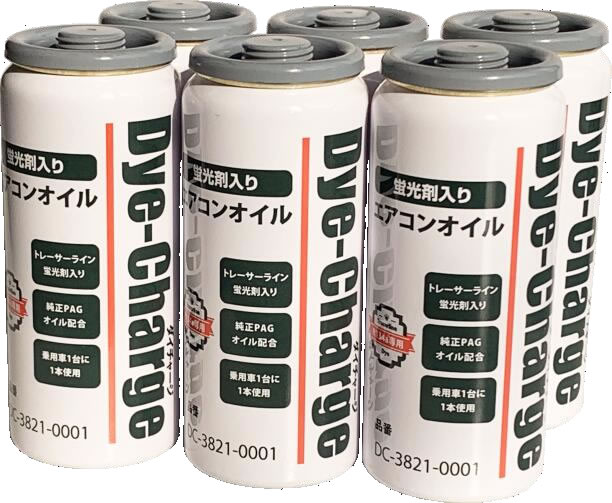 MOBILY モービリー R134a専用 蛍光剤入りPAGエアコンオイル 50g（134ガス40g+純正相当高性能PAGオイル10g）6缶セット DC-3821-0601