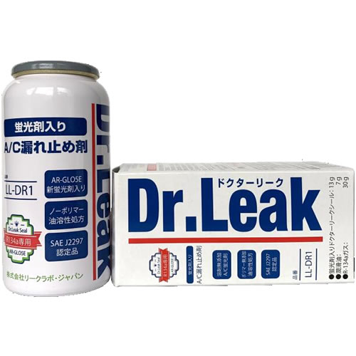 MOBILY モービリー 元祖エアコン漏れ止め剤 Dr.LEAK ドクターリーク エアコンガス漏れ止め R134a・PAG専用 蛍光剤/ガス/オイル入り LL-DR1