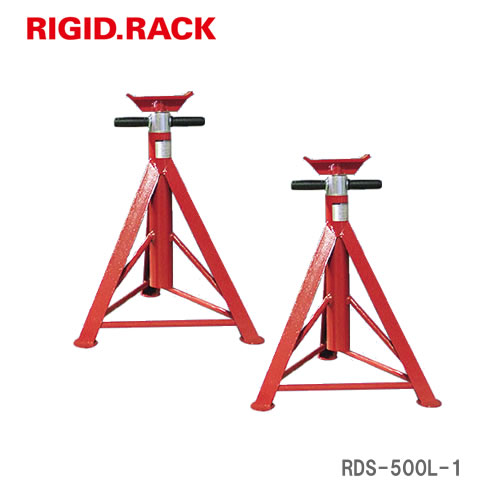 リキマエダ RDS-500L-1 リジッドラック スクリュージャッキ（ネジ式リジトラック） アングル 5t用【商品仕様】最低位 約（mm）：560最高位 約（mm）：860調整度ピッチ 約（mm）：台形ネジ30°TM34 P=6 500L-1Φ34足巾寸法 約（mm）：460積載重量 ※2台約（ton）：5.0製品重量 ※1台約（kg）：12.3仕様目安車種：軽四〜4tonラック