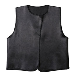 ☆【5セット】 ARTEC ソフトサテン ベスト 黒 S 肌触りがよく光沢のあるサテン製の...