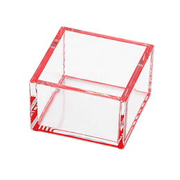 ☆【5個セット】 ヤマコー 用美 業務用 ミニクリア桝 (約4.9×4.9×H4.1cm) 赤 ホテル...