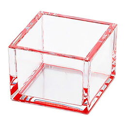☆【5個セット】 ヤマコー 用美 業務用 クリア1合枡 (約7.7×7.7×H4.7cm) 赤 ホテル・旅館・レストラン向け業務用品 yamaco12242X5