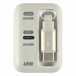 ケーブル忘れの心配なし 巻取り式ケーブル内蔵巻取り式USB Type-Cケーブル内蔵でこの1台で充電可能 持ち運びに便利なコンパクトサイズ 便利なType-C 1ポート搭載 接続するだけで自動的に最適な電圧・電流で充電可能 温度感知機能搭載で高温時は自動で出力制御し安全保護 収納時のType-Cコネクタはマグネットでピタッと固定可能 回転式収納プラグ採用 各種安全機能搭載●入力(INPUT) : AC100-240V/50-60Hz 1.5A Max ●出力(OUTPUT) : Type-Cケーブル 5V3A、 9V3A、 12V3A、15V3A、20V3A(60W Max) 同時使用時 : Type-Cケーブル 5V3A、 9V3A、 12V2.5A 15V3A 20V2.25A(45W) ●インターフェイス : Type-C(オス)x1、Type-C(メス)x1 ●規格 : USB Power Delivery 3.0、USB BC1.2 ●本体寸法/重量 : W35xD74xH53mm/約145g ●ケーブル長 : 最大約60cm(巻取り式、コネクタ部除く) ●保証期間 : 初期不良対応 ●生産国 : 中国 ※機器から取り外す際は必ずコネクタを持って外してください。 ※使用前に端子周辺に水滴などの付着が無いことを確認してください。 ※充電後は機器からすみやかに取り外してください。