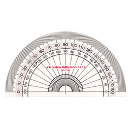 分度器(9cm)使用学年 : 4年〜商品サイズ : φ90mm 材質 : PVC 梱包 : なし 生産国 : 日本 保証期間 : 初期不良対応