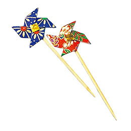☆ヤマコー 用美 業務用 プチピック(楊枝) 風車 (約L7.5cm) 5本入 ホテル・旅館・レストラン向け業務用品 yamaco25840