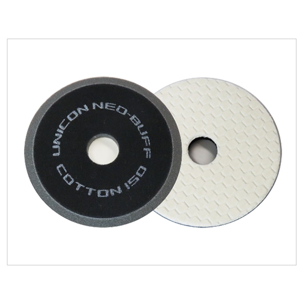 【セット内容】UNiCON ユニコン FMC NEO-BUFF COTTON150×6枚UNiCON ユニコン FMC NEO-BUFF COTTON150 10996【特長】●格子状の溝を入れることで研磨力を最大限に引き出します。●バフ傷が浅く仕上がり、仕上工程をより効率化します。●最小の細かい100%コットンを研磨部分に採用し、ダブルアクションでも使用可能な新しいタイプのコットンバフです。【仕様】●品番：10996※仕様・パッケージは予告なく変更される場合があります。メーカー製品情報：石原ケミカル（UNICON）公式サイト