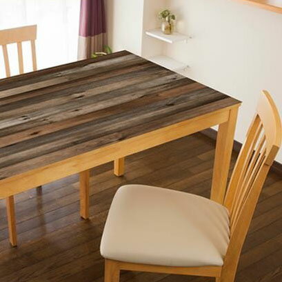 ●【送料無料】TABLECLOTH　DECORATION　テーブルデコレーション　貼る!テーブルシート　90cm×150cm　オールドウッド　DBR・ダークブラウン「他の商品と同梱不可/北海道、沖縄、離島別途送料」
