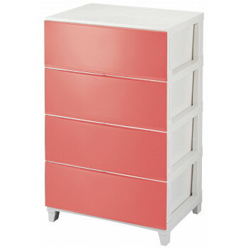 ●【送料無料】【代引不可】ルームス　シェード　ワイド　4段チェスト　(組立式)　RSD-S544　SP・サンドピンク「他の商品と同梱不可/北海道、沖縄、離島別途送料」