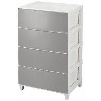 ●【送料無料】【代引不可】ルームス　シェード　ワイド　4段チェスト　(組立式)　RSD-S544　SGY・サンドグレー「他の商品と同梱不可/北海道、沖縄、離島別途送料」